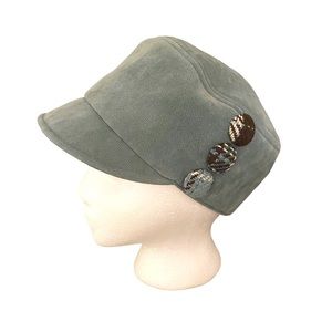 SAN DIEGO HAT COMPANY Teal Corduroy Plaid Button Newsboy Hat